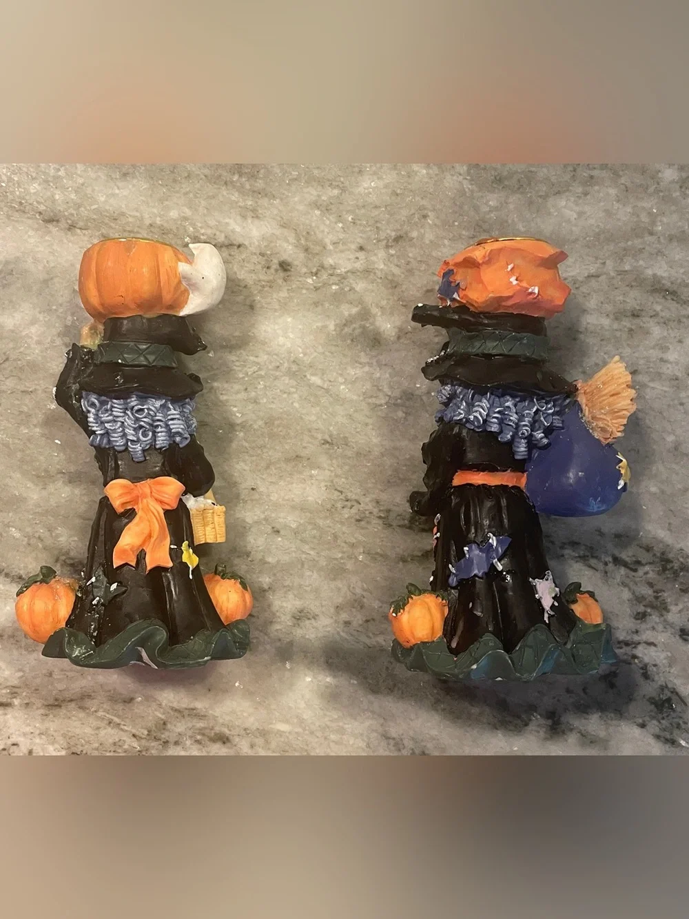 Halloween Witch Taper Candle Holders Set of 2